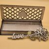 Wooden Box with Love Rose